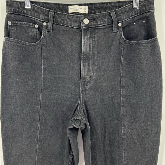 Abercrombie & Fitch Curve Love The Skinny High Rise Ankle Slit Jeans Size 32/14L - Picture 4 of 10